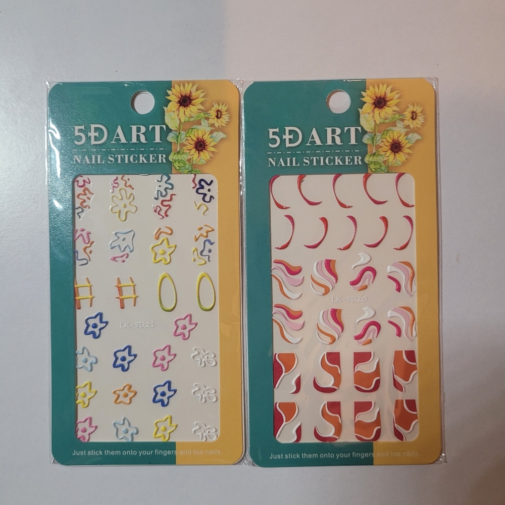 6 Sheets French Tip Nail Art Stickers Decals